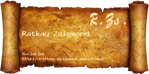 Ratkay Zsigmond névjegykártya